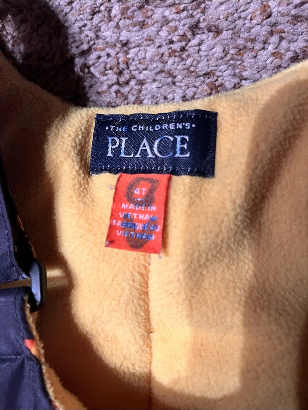 The Children's Place Black Construction Print Snow Bib with Mittens.